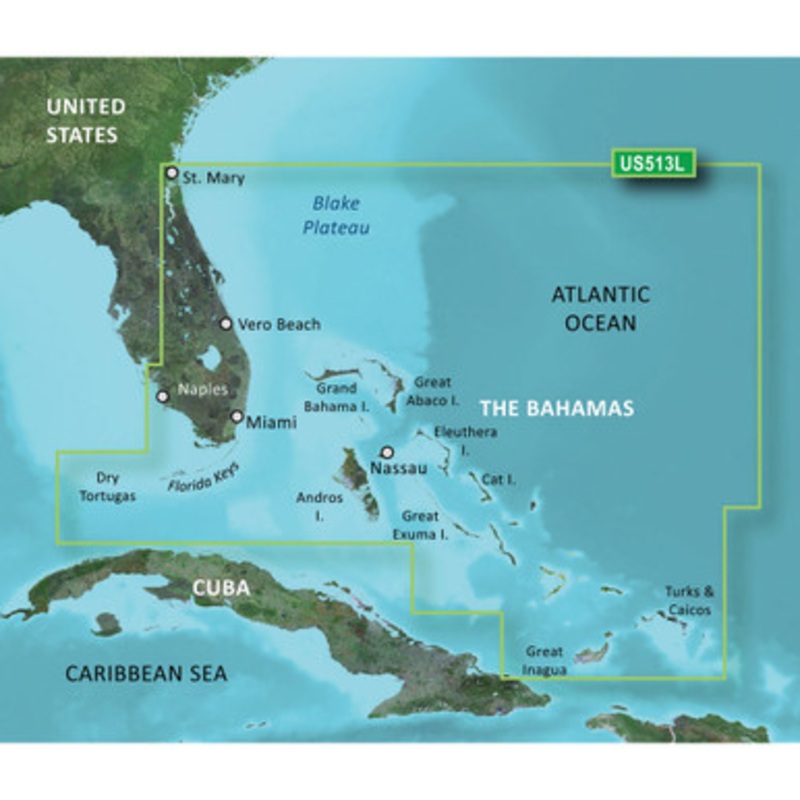 Garmin VUS513L BlueChart g3 Vision HD – Jacksonville to Bahamas – microSD/SD