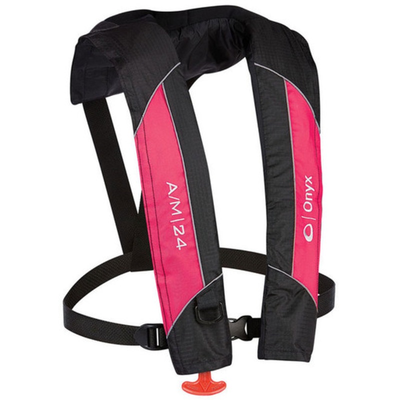 Onyx A/M-24 Automatic/Manual Inflatable PFD Life Jacket – Pink/Black