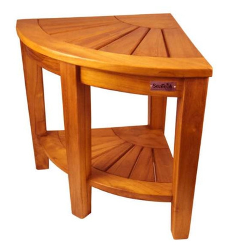 SeaTeak 60025 Shower and Spa Corner Seat – Oiled Finish
