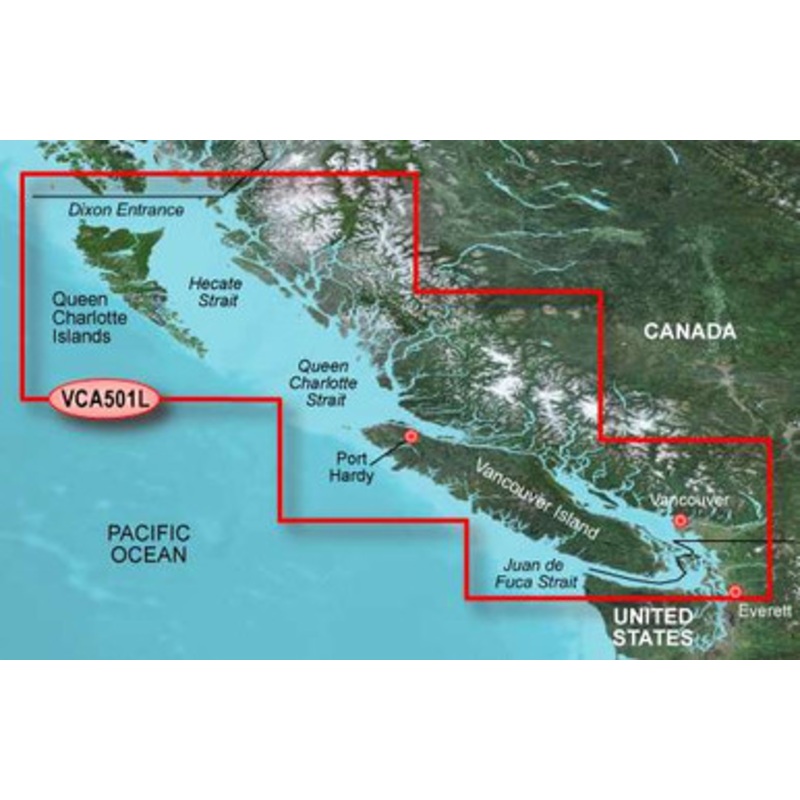 Garmin BlueChart g2 Vision LARGE Vancouver Island to Dixon Entrance SD Card