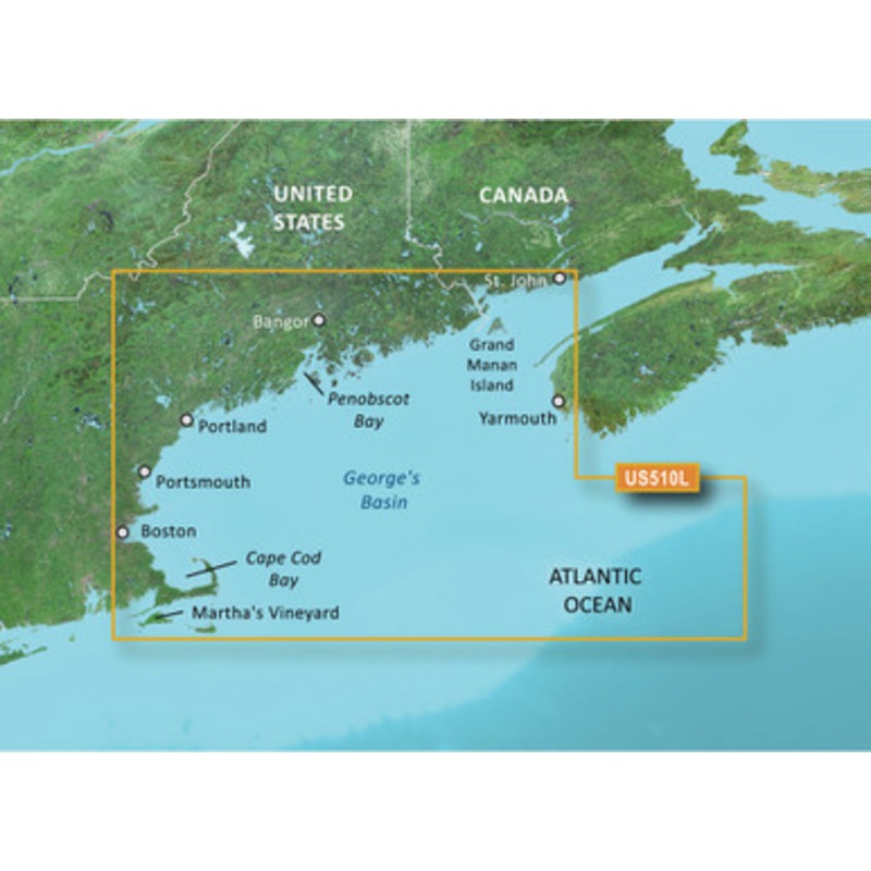 Garmin VUS510L BlueChart g3 Vision HD – St. John to Cape Cod – microSD/SD