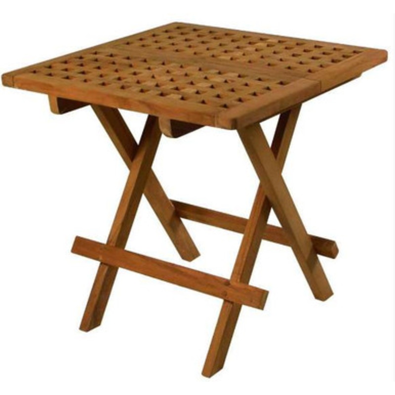 SeaTeak 60030 Deck Table – Square-Grate Top – Oiled Finish
