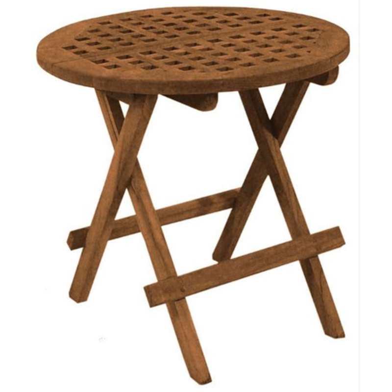 SeaTeak 60031 Deck Table – Round-Grate Top – Oiled Finish