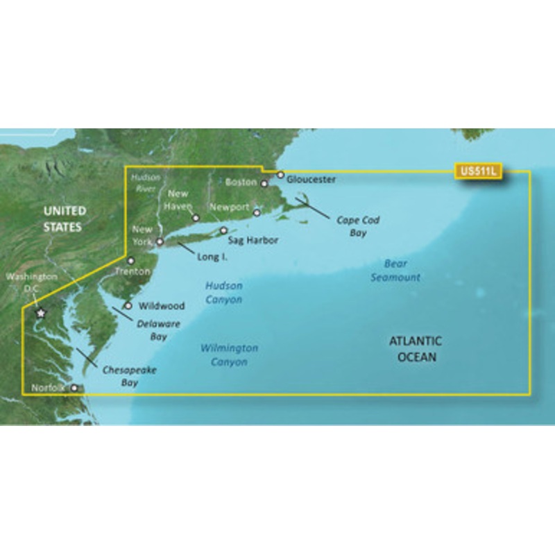 Garmin VUS511L BlueChart g3 Vision HD – Boston to Norfolk – microSD/SD