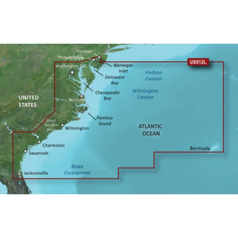 Garmin VUS512L BlueChart g3 Vision HD – Mid-Atlantic – microSD/SD