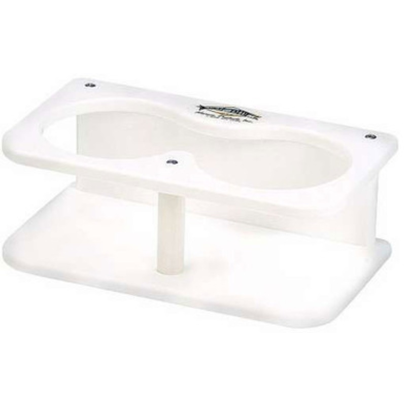 Deep Blue SMDH Side/Surface Mount Double Drink/Binocular Holder White