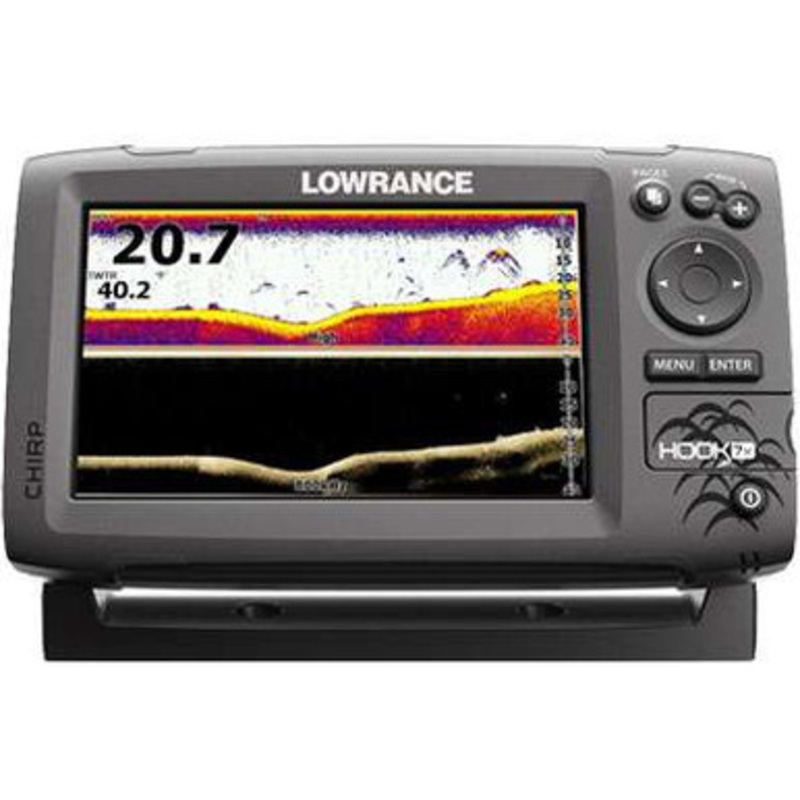 Lowrance 000-12660-001 HOOK-7x Fishfinder w/ 83/200/455/800 HDI Transom Mount Transducer