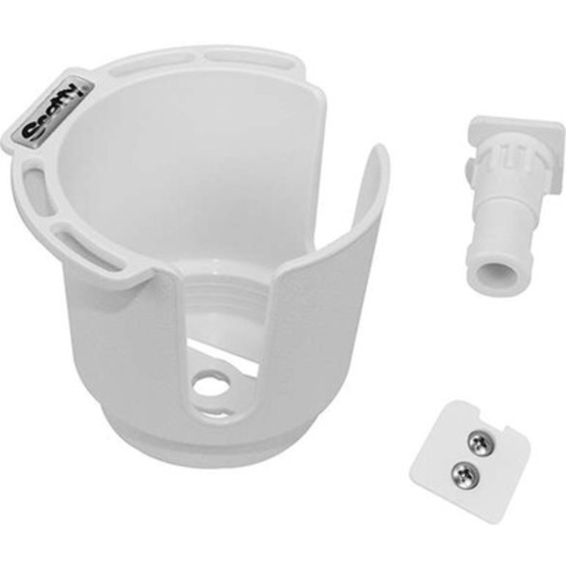 Scotty 311-WH Drink Holder w/ Bulkhead/Gunnel Mount & Rod Holder Post Mount – White