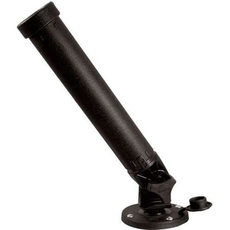 Scotty 478 Rocket Launcher Rod Holder – Black – w/ 344 Round Flush Mount