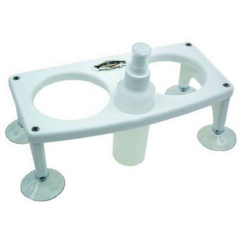 Deep Blue DDH-1 Polymer Double Drink Holder with Free Spray Bottle White