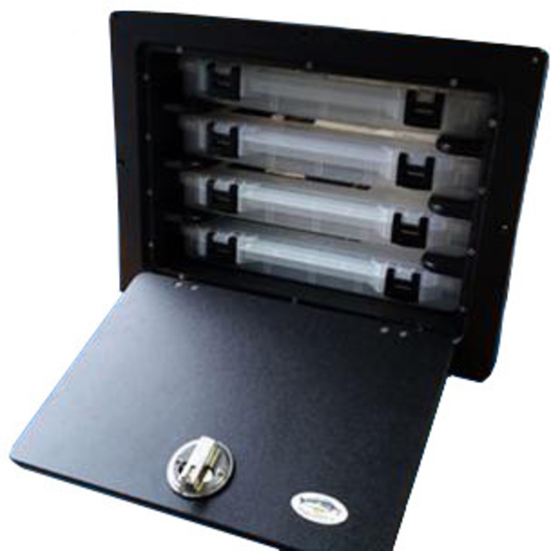 Deep Blue Flush Mount 4 Drawer Tackle Storage – Bottom Hinge – Black