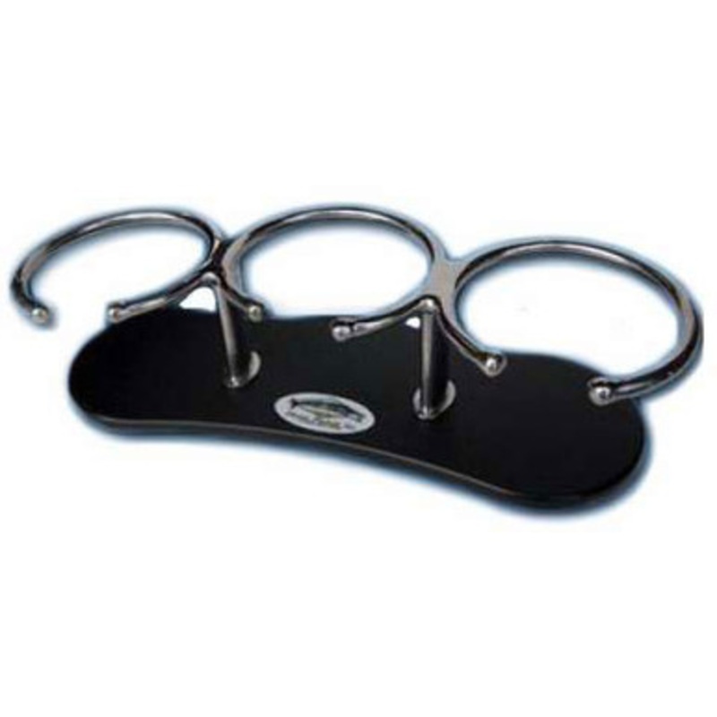 Deep Blue WCH-3 Stainless Wire Triple Cup Holder with Suction Cups Black