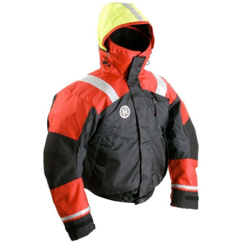 First Watch AB-1100-RB Flotation Bomber Jacket Red/Black – X-Large