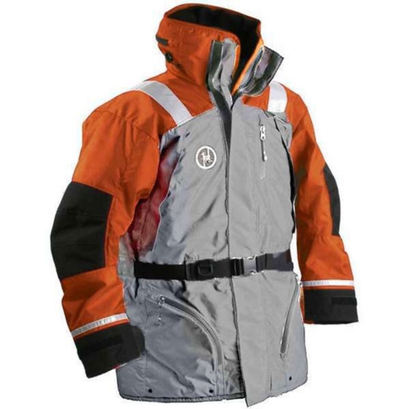 First Watch AC-1100-OG Flotation Coat Orange/Grey – Size X-Large