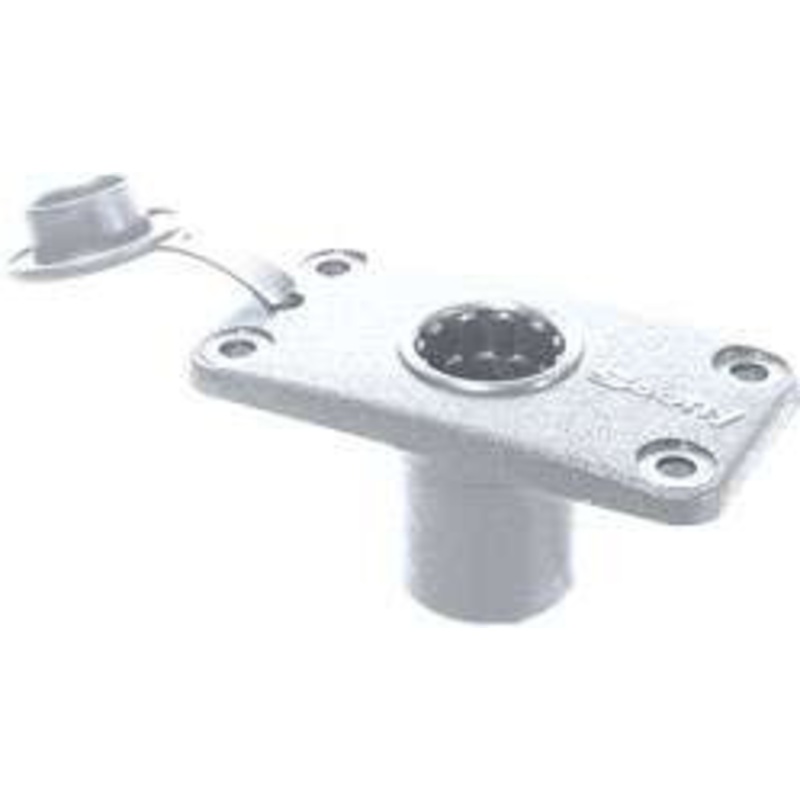 Scotty 244-WH Rectangular Flush Deck Mount – White – w/ Splash Cover