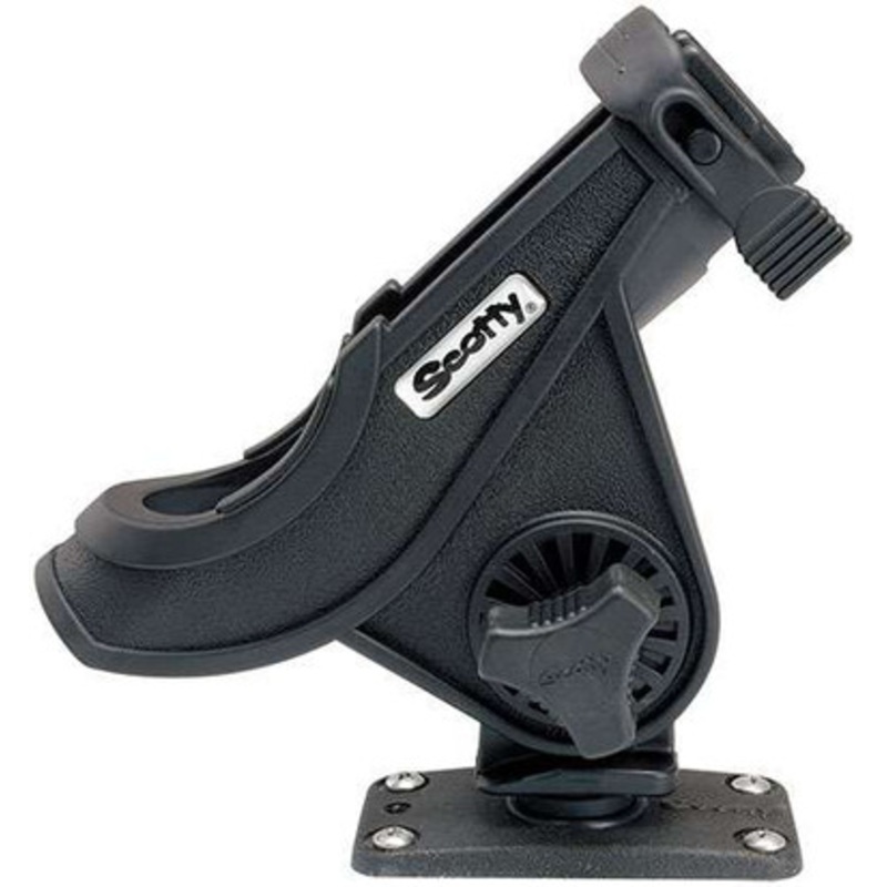 Scotty 281-BK Bait Caster/Spinning Rod Holder w/ 244 Flush Deck Mount – Black
