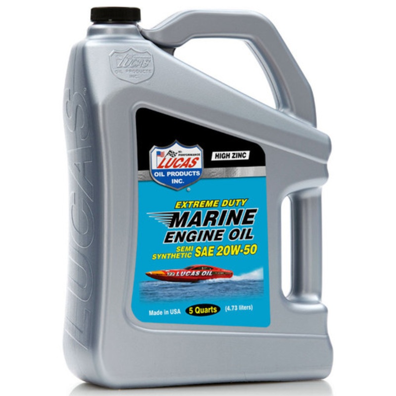 Lucas Oil Extreme Duty Marine Engine Oil Semi-Synthetic SAE 20W50 – 5 qt.