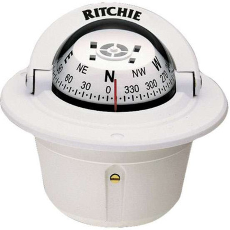 Ritchie F-50W Explorer Compass – Flush Mount – White
