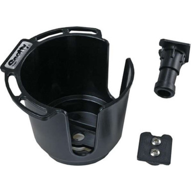 Scotty 311-BK Drink Holder w/ Bulkhead/Gunnel Mount & Rod Holder Post Mount – Black