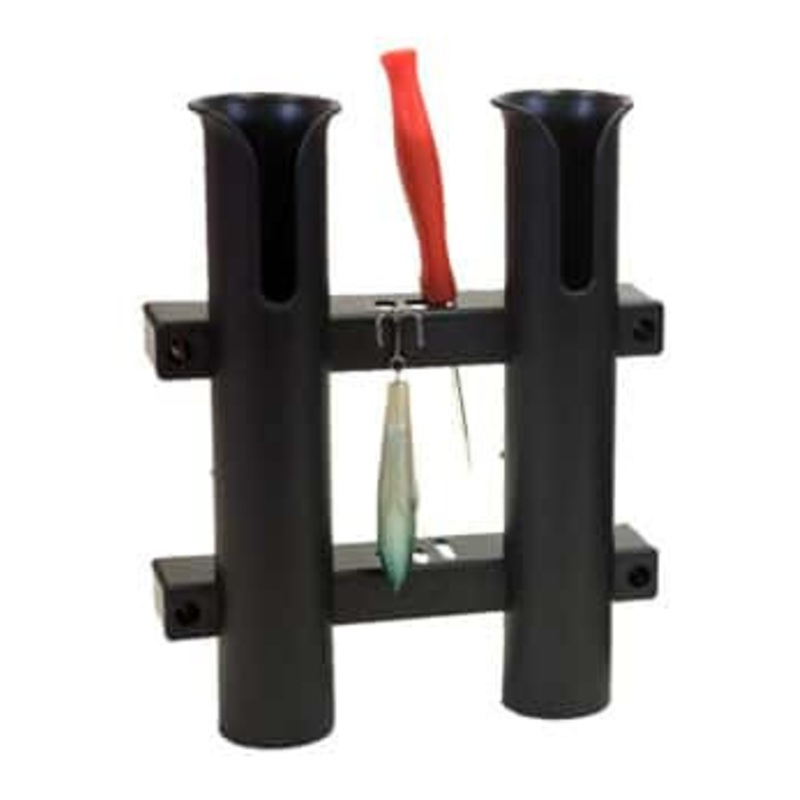 Fish-On! Plastic Double Rod Holder Black