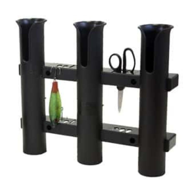 Fish-On! Plastic Triple Rod Holder Black