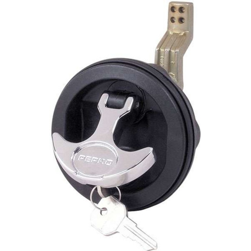Perko 1091DP1BLK ”T” Handle Surface Mount Latch – Locking w/ Offset Cam Bar