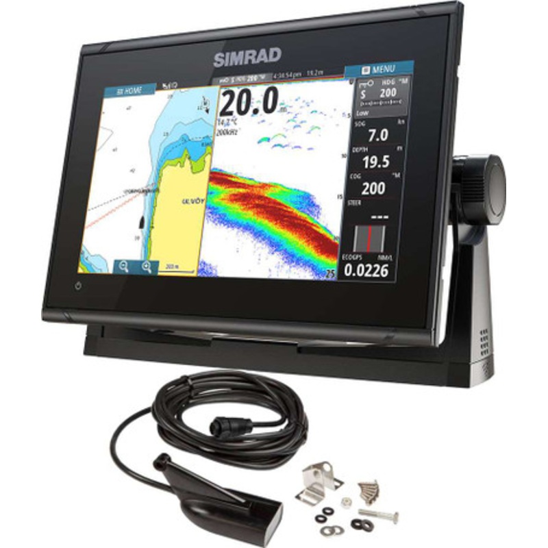 Simrad 000-13211-001 GO9 XSE Chartplotter/Fishfinder w/ Medium/High DownScan Transom Mount Transducer