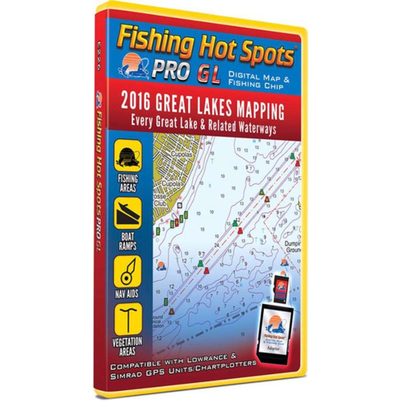 Fishing Hot Spots E226 PRO GL Digital Map & Fishing Chip – Great Lakes & Related Waterways 2016