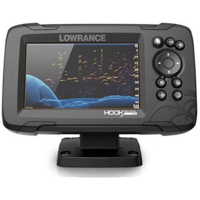 Lowrance HOOK Reveal 5in Combo w/SplitShot Transom Mount & C-MAP Contour+ Card