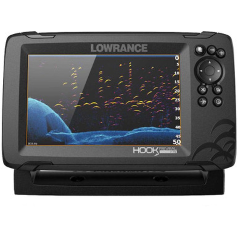 Lowrance HOOK Reveal 7in Combo w/SplitShot Transom Mount and C-MAP Contour+ Card