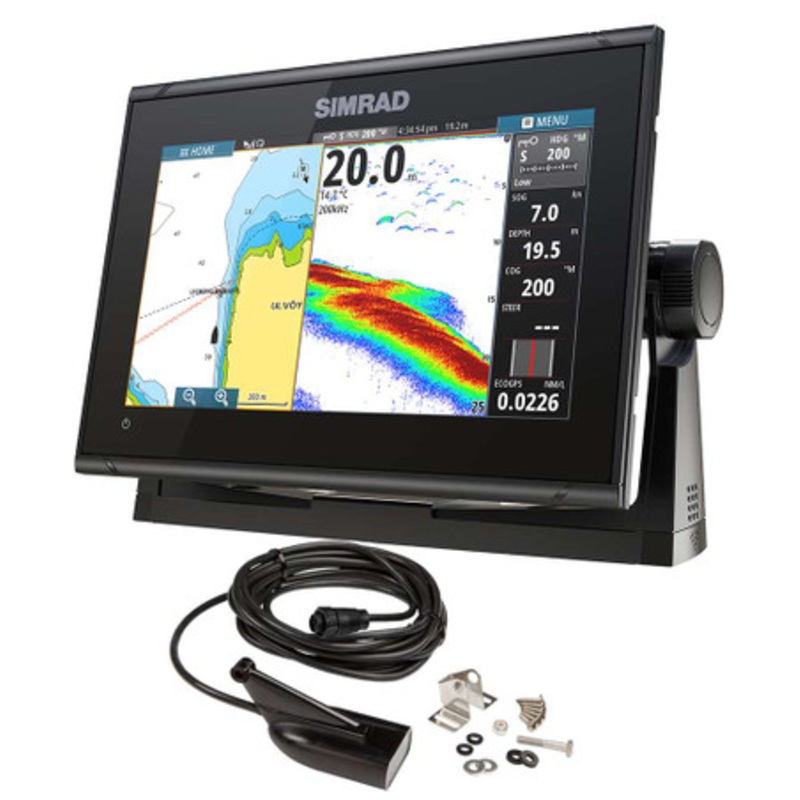 Simrad GO9 XSE Chartplotter/Fishfinder w/MED/HI Downscan Transom Mount Transducer and C-MAP Discover