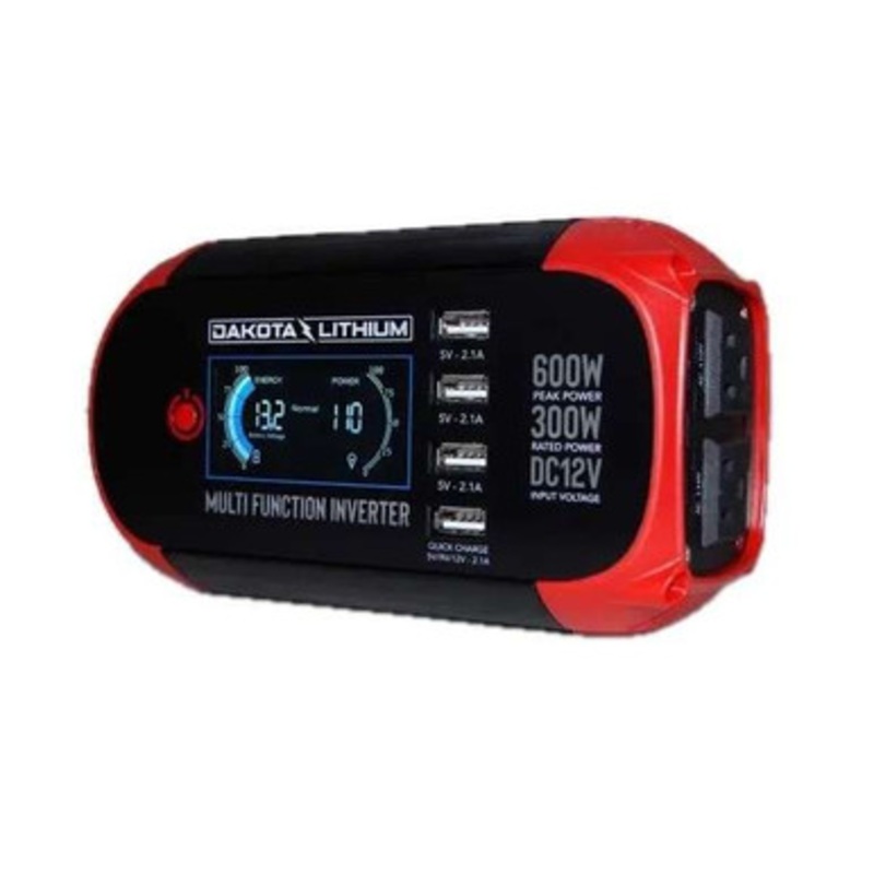 Dakota Lithium 300W Multi-Function Power Inverter – 12V DC to 110V AC