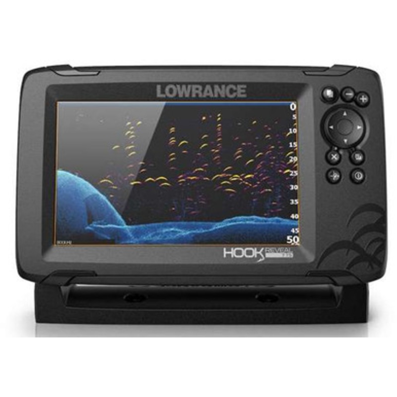 Lowrance HOOK Reveal 7in Combo w/TripleShot Transom Mount & C-MAP Contour+ Card