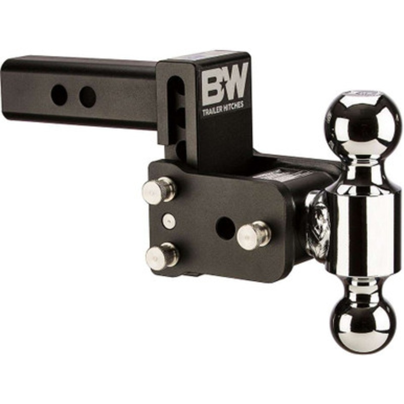 B&W TS10033B Tow & Stow Dual Ball Adjustable Ball Mount – 2 Shank – 3 Drop – 3-1/2 Rise – 2 and 2-5/16 Balls – Black Powder Coat Finish