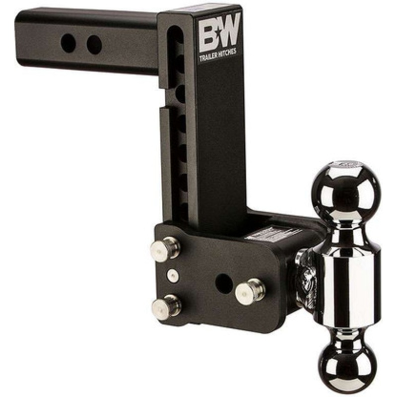 B&W TS10040B Tow & Stow Dual Ball Adjustable Ball Mount – 2 Shank – 7 Drop – 7-1/2 Rise – 2 and 2-5/16 Balls – Black Powder Coat Finish
