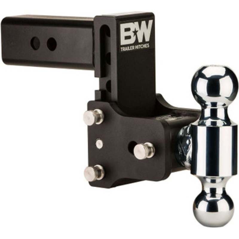 B&W TS20037B Tow & Stow Dual Ball Adjustable Ball Mount – 2-1/2 Shank – 5 Drop – 4-1/2 Rise – 2 and 2-5/16 Balls – Black Powder Coat Finish