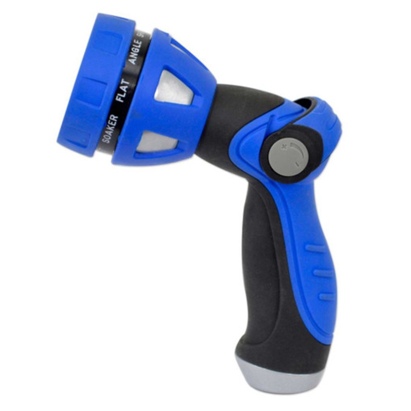 HoseCoil Thumb Lever Nozzle w/ Metal Body & 9 Pattern Adjustable Spray Head