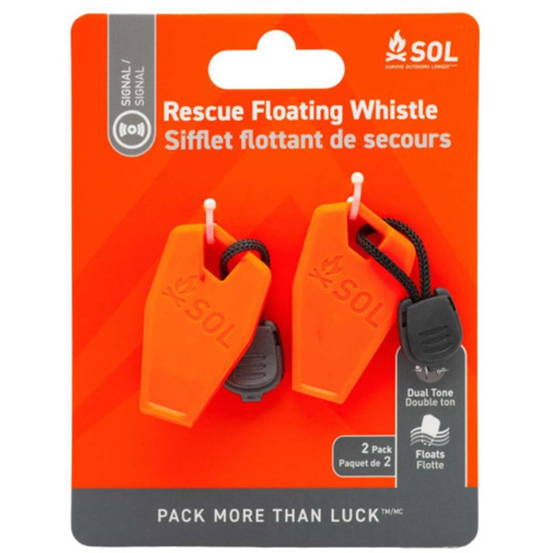 Surviver Outdoors Longer Rescue Floating Whistle 2pk
