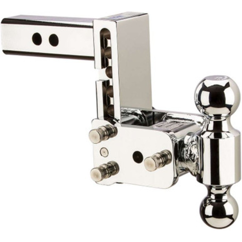 B&W TS10037C Tow & Stow Dual Ball Adjustable Ball Mount – 2 Shank – 5 Drop – 5-1/2 Rise – 2 and 2-5/16 Balls – Polished Chrome Finish
