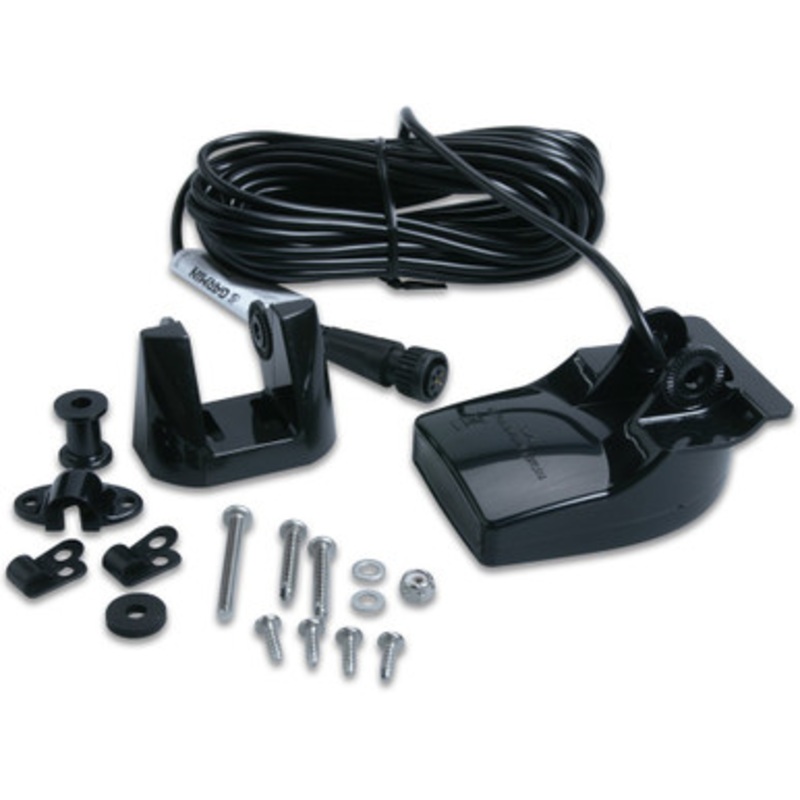 Garmin 010-10272-00 Plastic Transom Mount Transducer with Depth & Temperature (Dual Frequency, 6-pin)