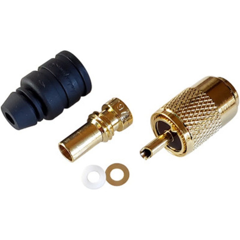 Shakespeare PL-259-58-G Gold Solder-Type Connector w/UG175 Adapter & DooDad Cable Strain Relief f/ RG-58x