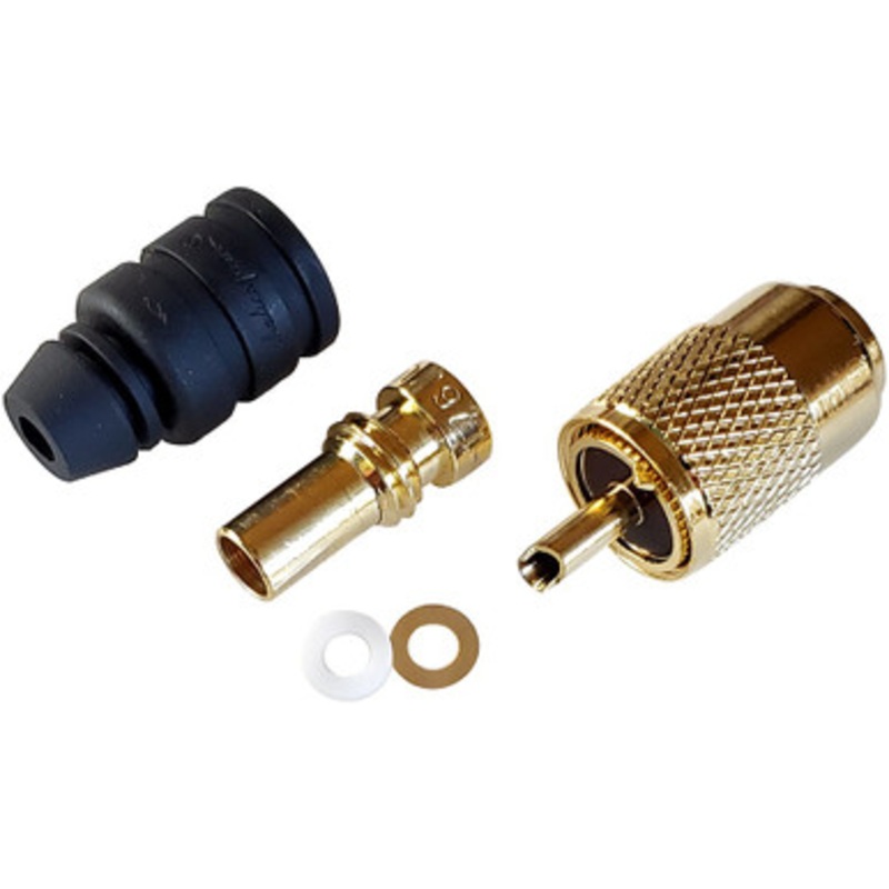 Shakespeare PL-259-8X-G Solder-Type Connector w/UG176 Adapter & DooDad Cable Strain Relief f/ RG-8X Coax