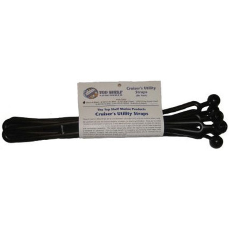 Top Shelf Marine Cruiser’s Utility Straps – Black – 6 Pack
