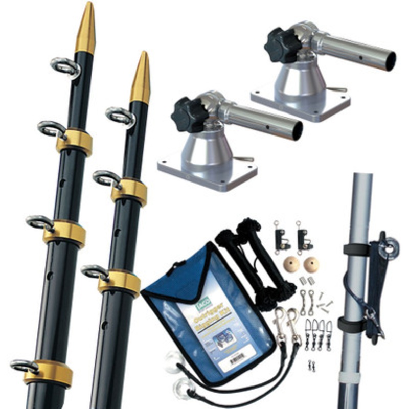TACO Grand Slam 170 Outrigger Kit 15′ 1-1/8 Black/Gold GS-170BKA15-1