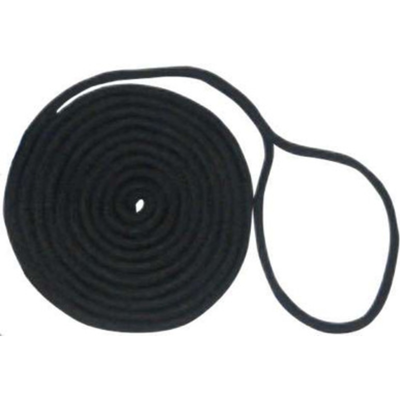 Unicord Double Braid Nylon Dock Line – 1/2 in. x 20 ft. – Black