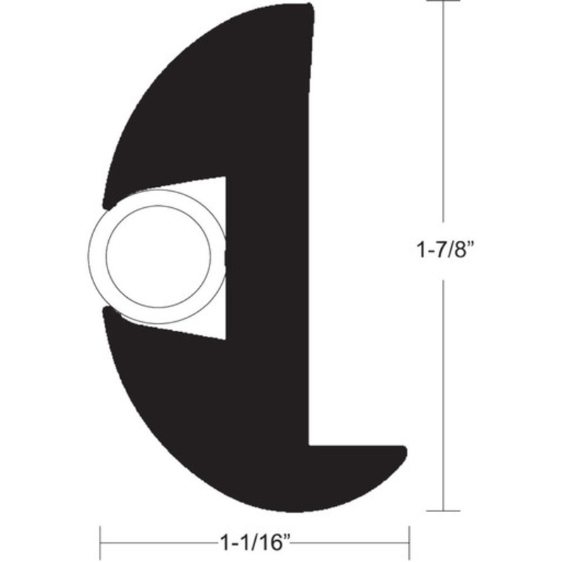TACO Flex Vinyl Rub Rail Kit – Black w/ White Insert – 70′ – 1-7/8 x 1-1/16