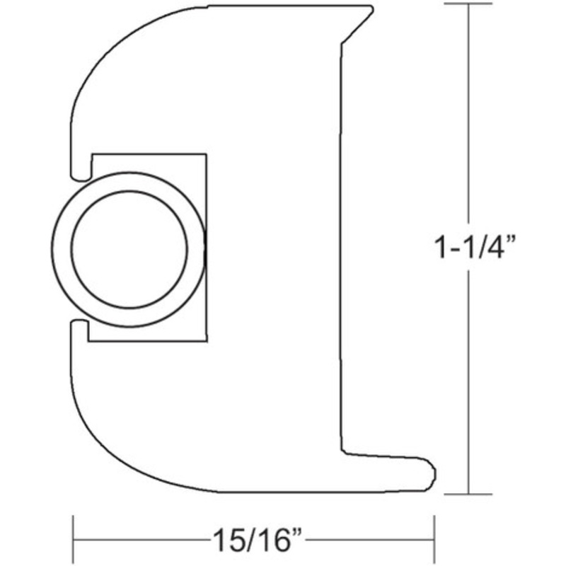 TACO Flex Vinyl Rub Rail Kit – White w/ White Insert – 50′ – 1-1/4 x 15/16