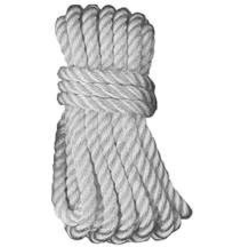 Unicord 5825SGL 3-Strand Twisted Nylon Dock Line – White