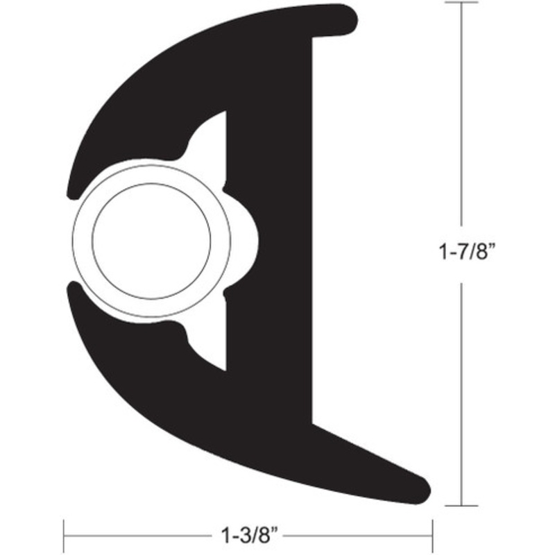 TACO Flex Vinyl Rub Rail Kit – Black w/ White Insert – 70′ – 1-7/8 x 1-3/8