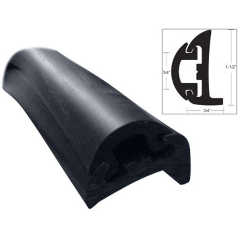 TACO V11-9795BBK50D-2 Semi-Rigid Rub Rail Kit, Blk w/Blk Insert 50′